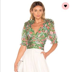 Nell Blouse in Grass Green